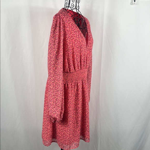 Leith Chic Long Sleeve Floral Dress Pink Women’s XL Flowy New With Tags - Picture 3 of 8